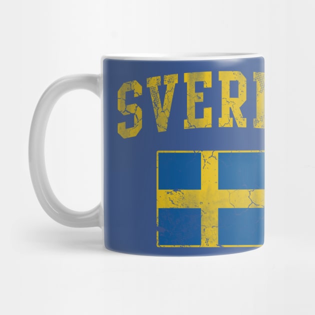 Sverige Flag Sweden Swedish Vintage Fade by E